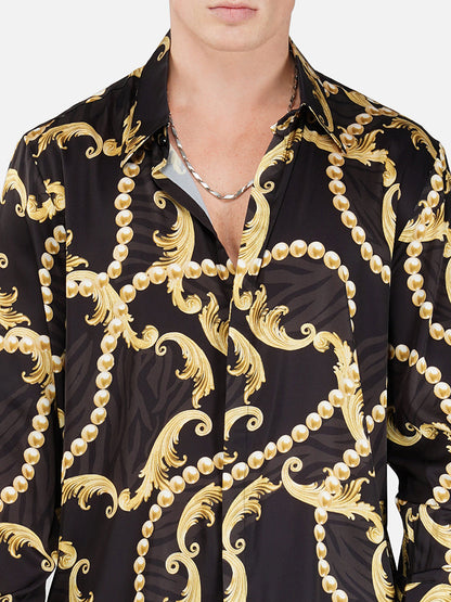 BAROQUE LUXE – Premium Soft Satin Party Shirt