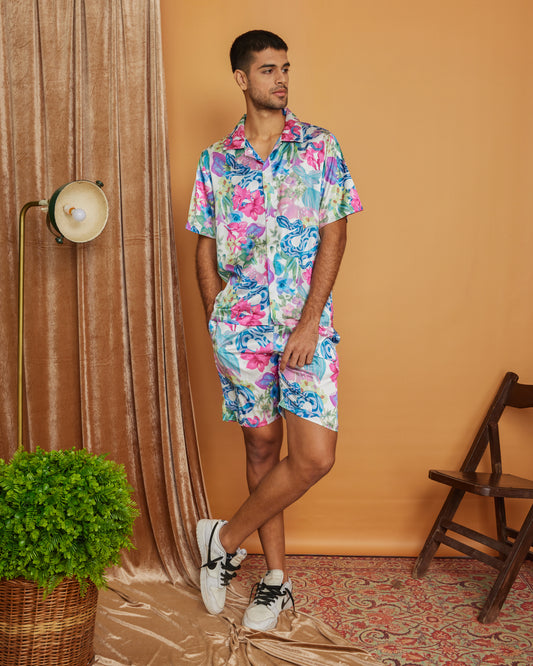 Garden Gala - Premium Soft Satin Short