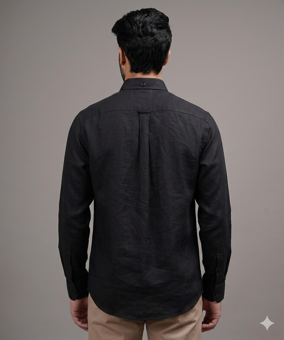 Midnight Black Linen Shirt
