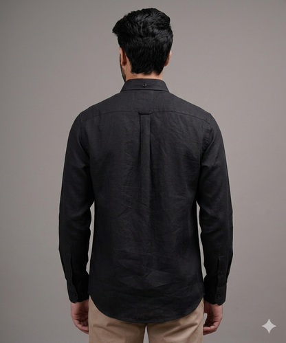 Midnight Black Linen Shirt