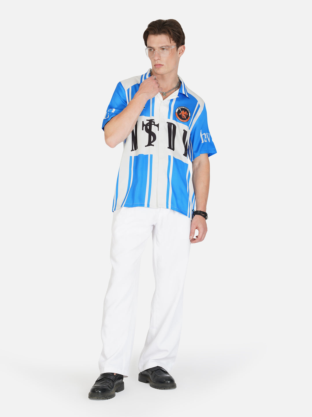 BLUE STREAK – Premium Soft Satin Shirt