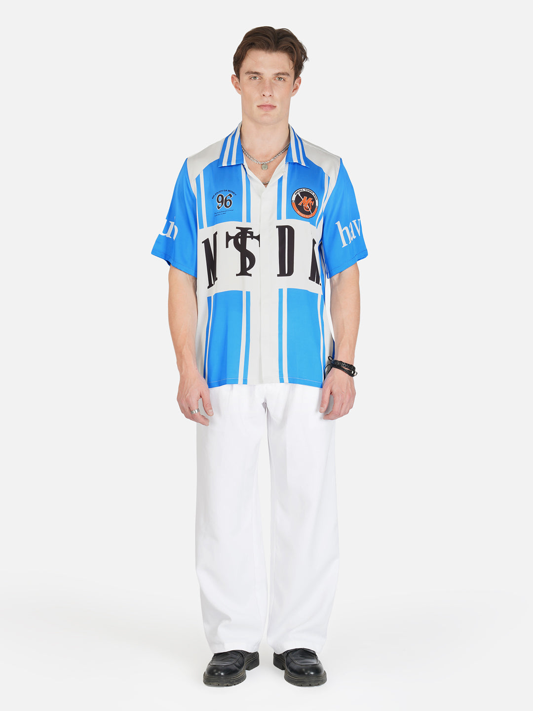 BLUE STREAK – Premium Soft Satin Shirt