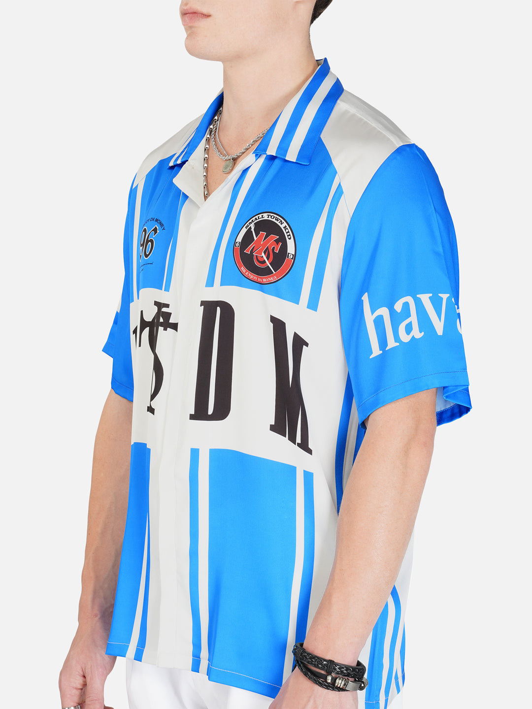 BLUE STREAK – Premium Soft Satin Shirt