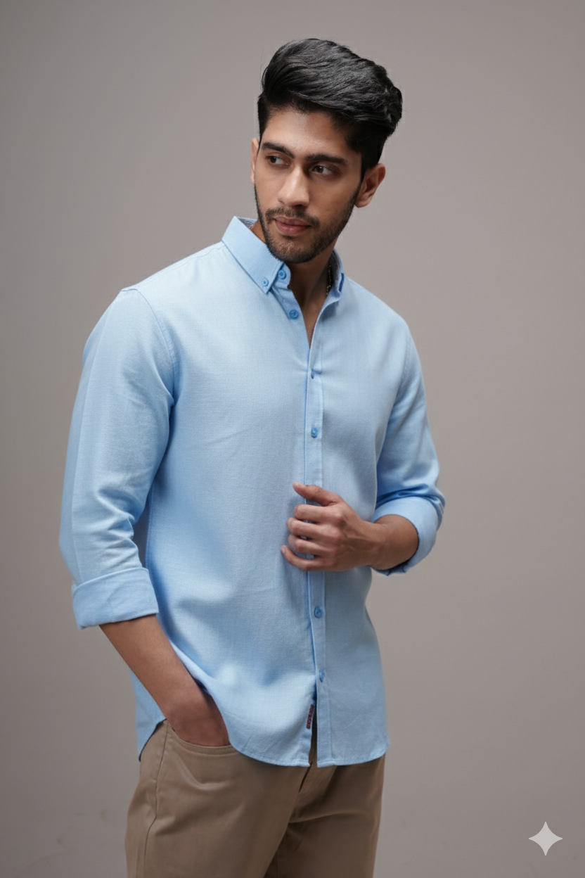 Sky Blue Linen Shirt