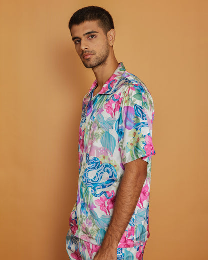 Garden Gala – Premium Soft Satin Shirt
