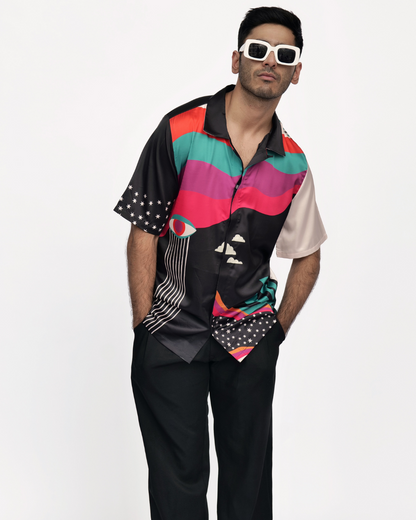 Cosmic Odyssey – Premium Soft Satin Shirt