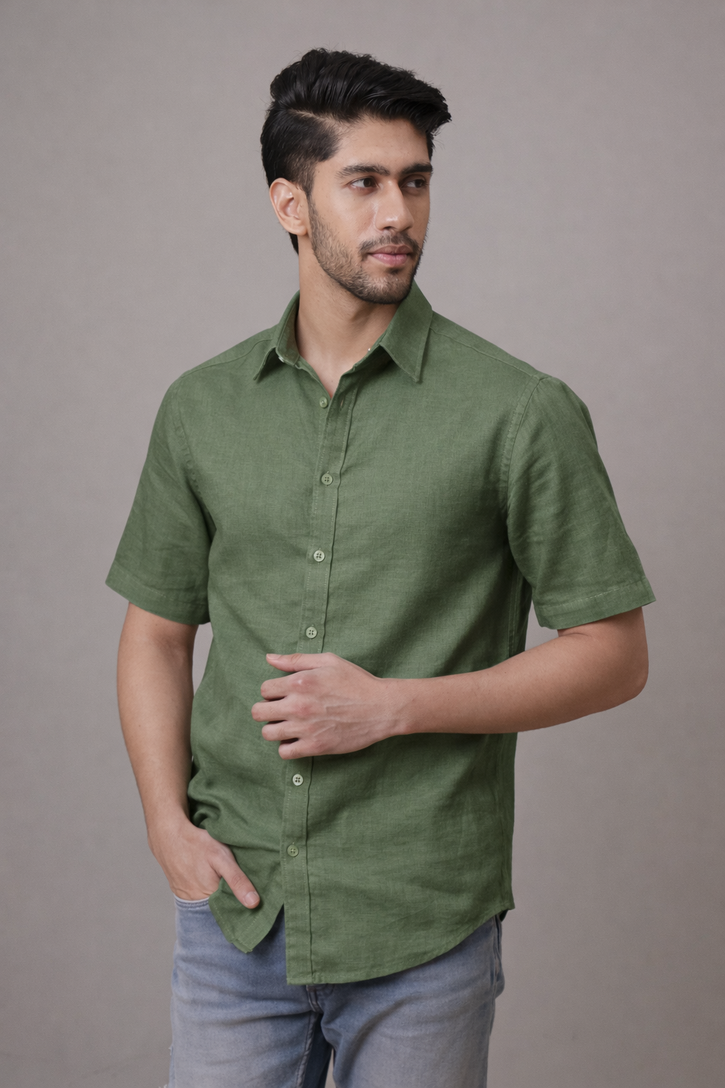 Olive Grove Linen Shirt