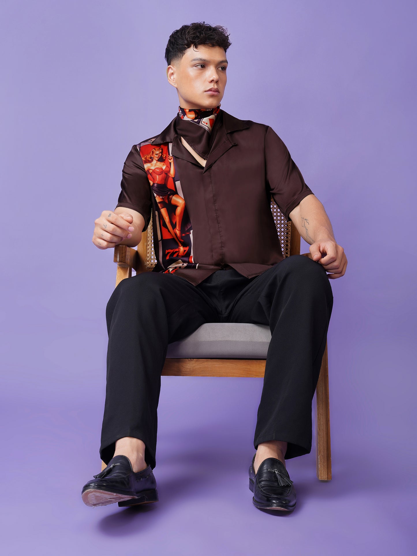 JACKPOT MUSE – Premium Soft Satin Party Shirt