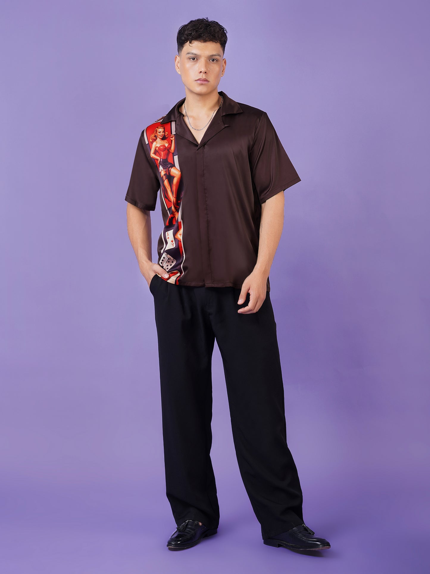 JACKPOT MUSE – Premium Soft Satin Party Shirt