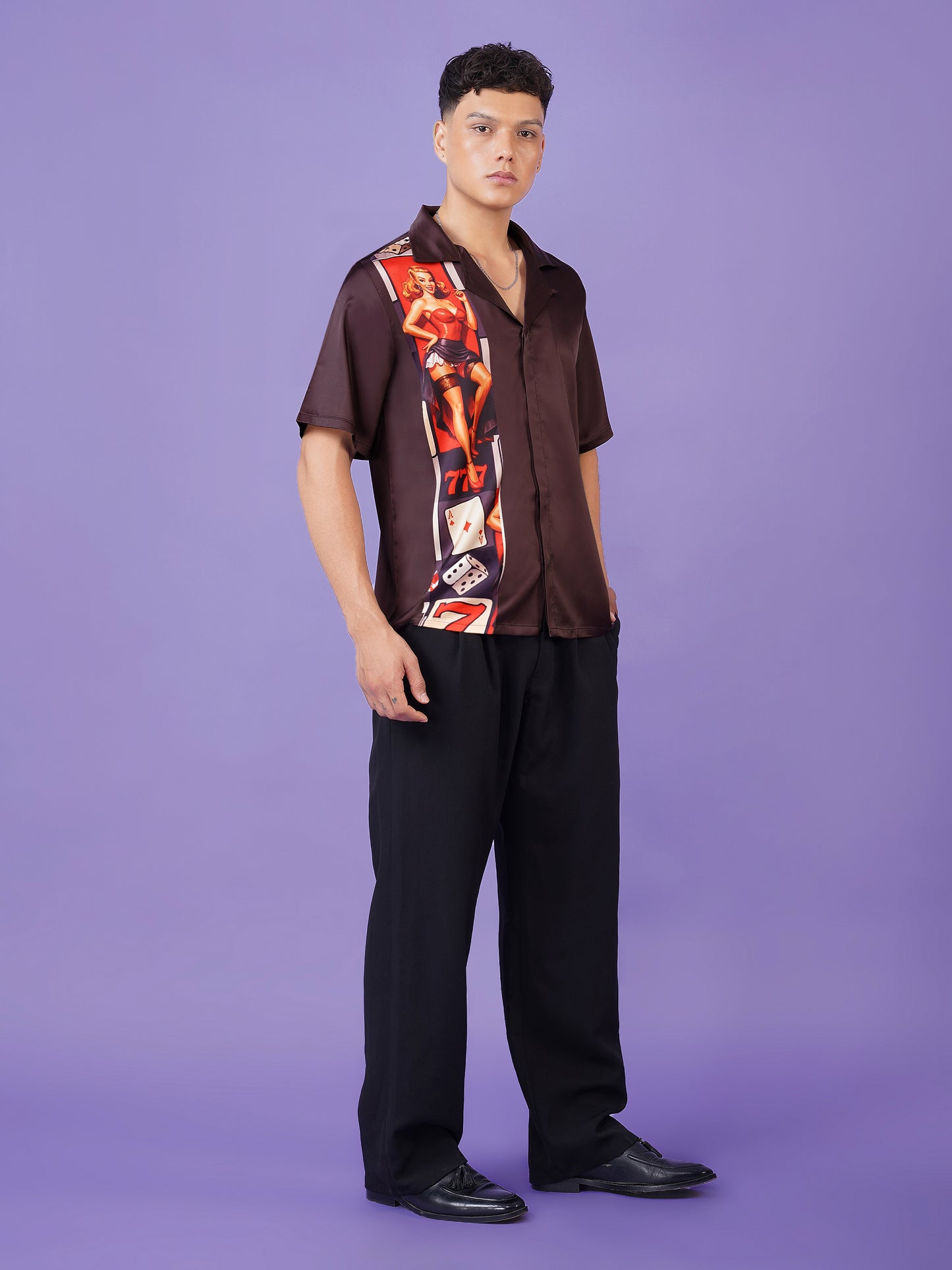 JACKPOT MUSE – Premium Soft Satin Party Shirt