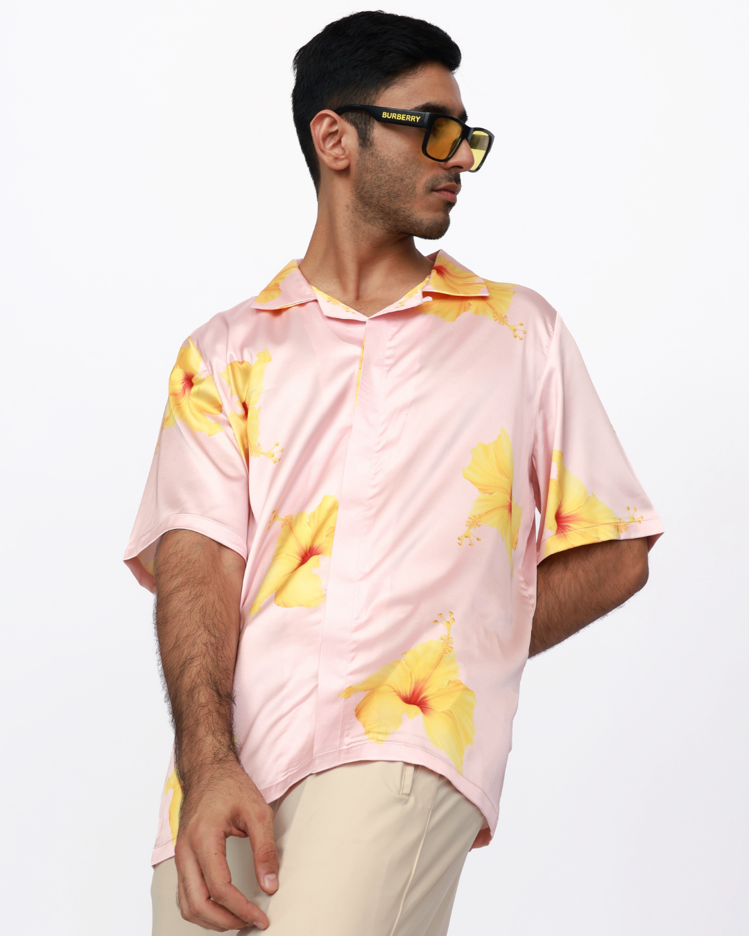 Hibiscus Paradise – Premium Soft Satin Shirt