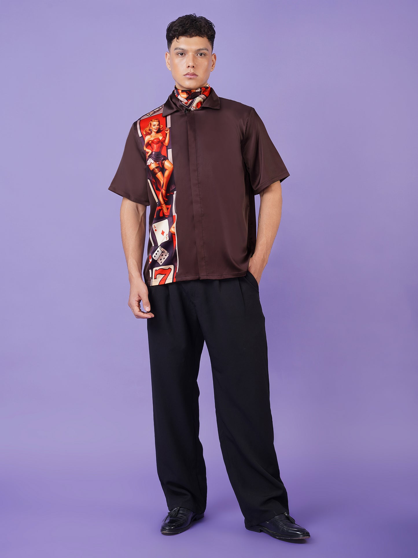 JACKPOT MUSE – Premium Soft Satin Party Shirt