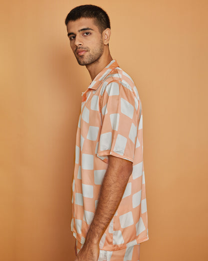 Fuzzy Checkers - Premium Soft Satin Shirt