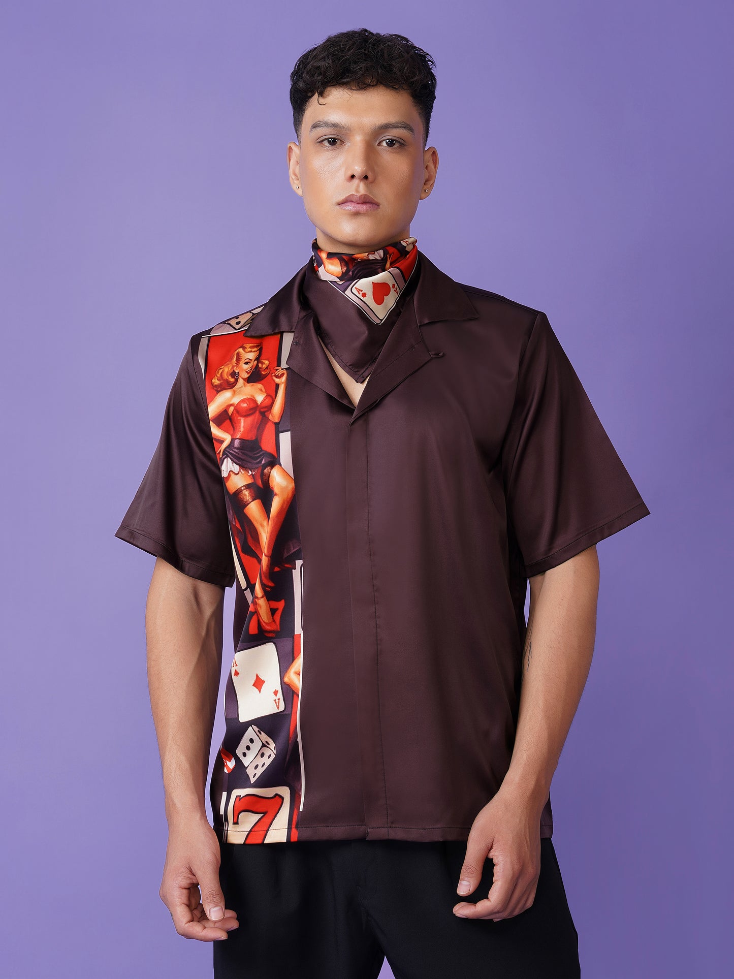 JACKPOT MUSE – Premium Soft Satin Party Shirt