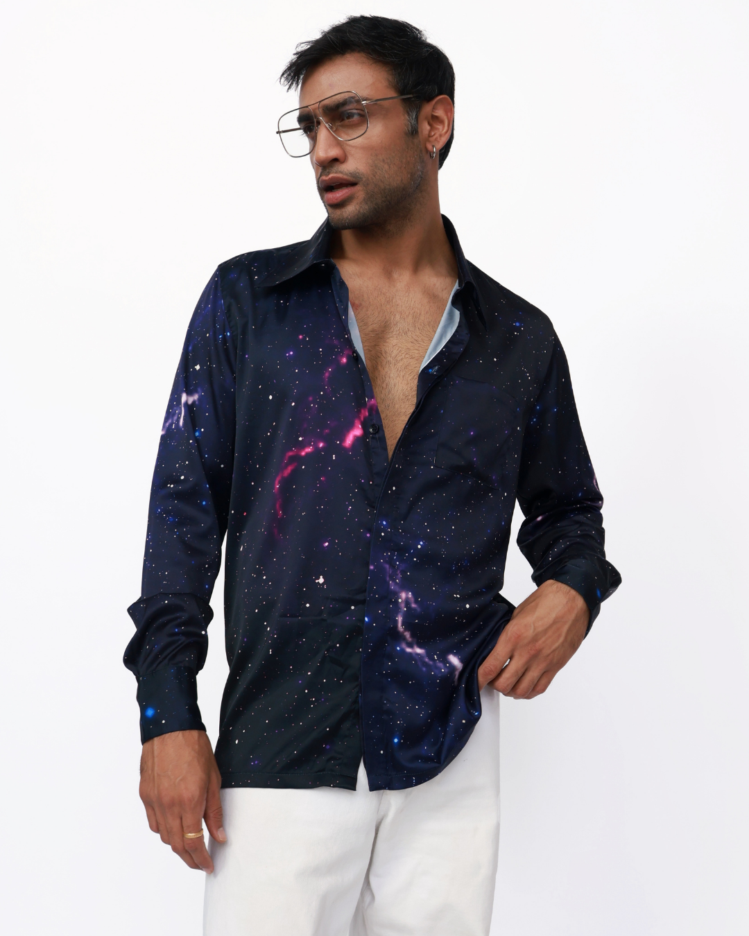 SKYLINE DREAMSCAPE – Premium Soft Satin Party Shirt