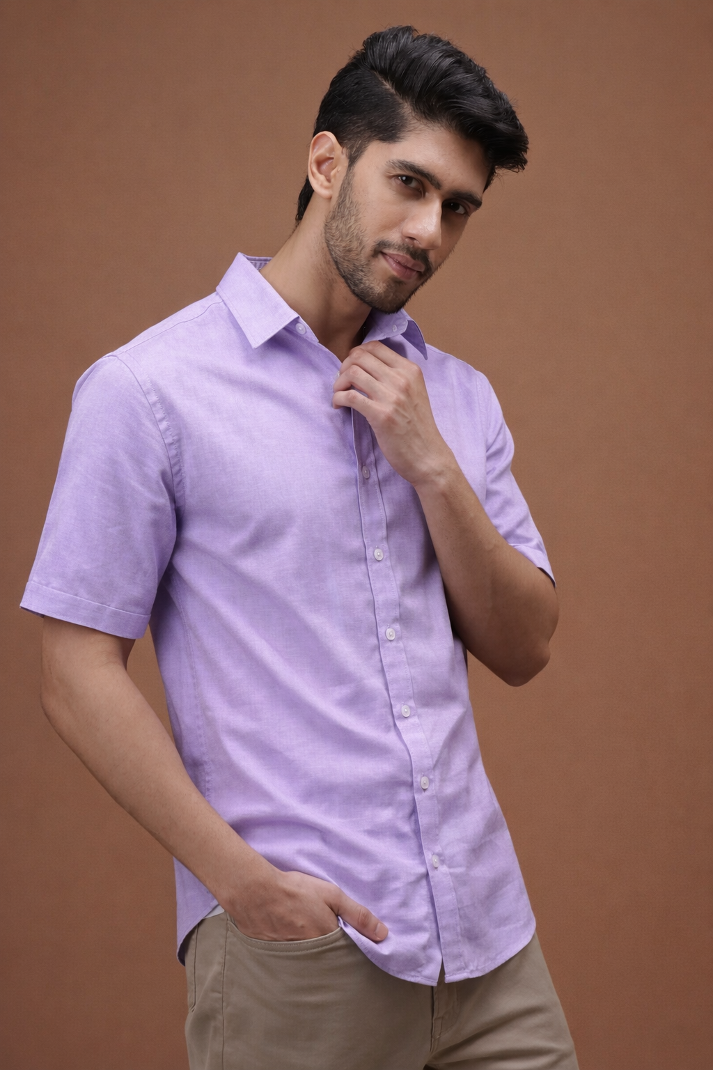 Misty Lavender Linen Shirt