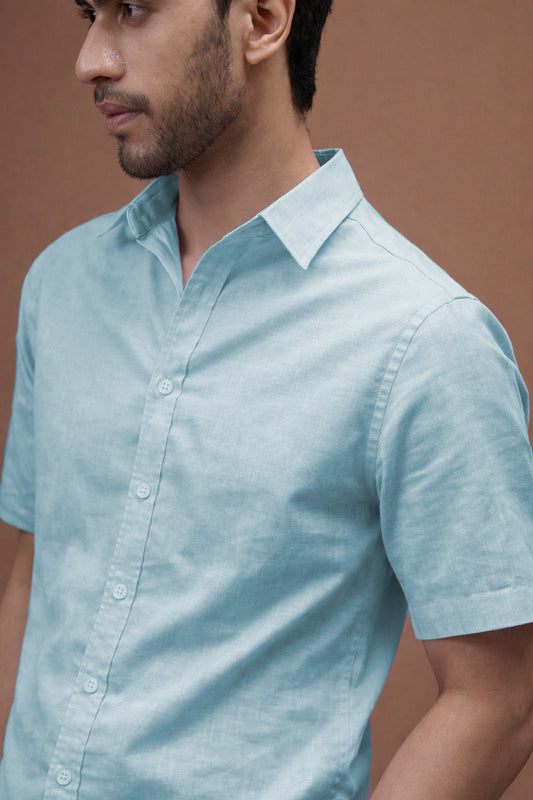 Sea Breeze Blue Linen Shirt