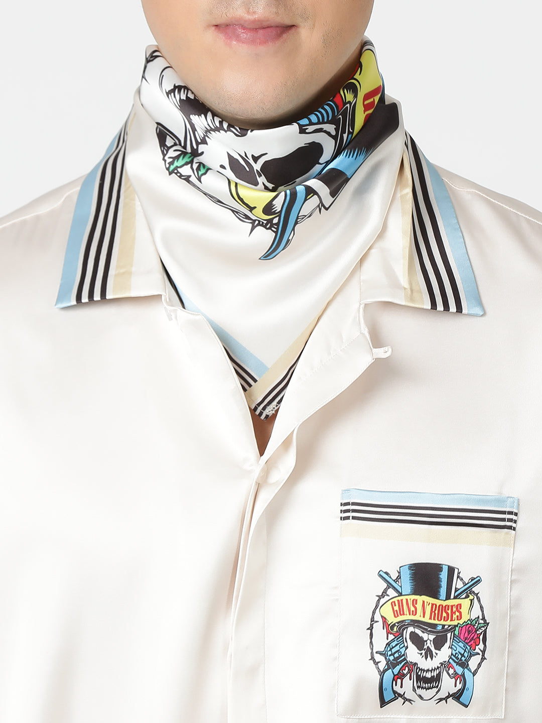 Rock Rebel Neck Scarf Cum Pocket Square in Premium Soft Satin