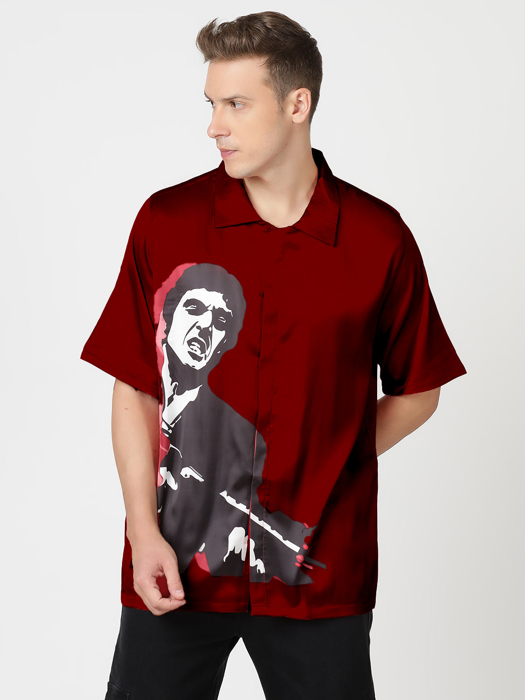 RED MENACE – Premium Soft Satin Party Shirt