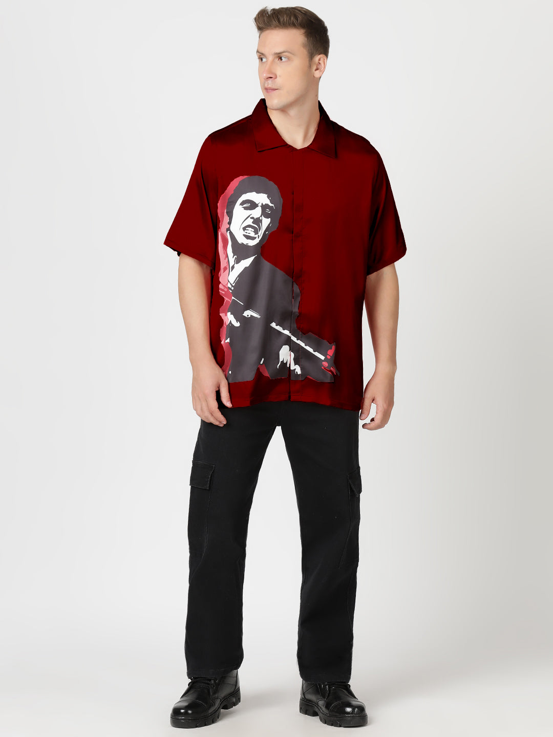 RED MENACE – Premium Soft Satin Party Shirt