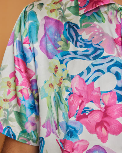 Garden Gala – Premium Soft Satin Shirt