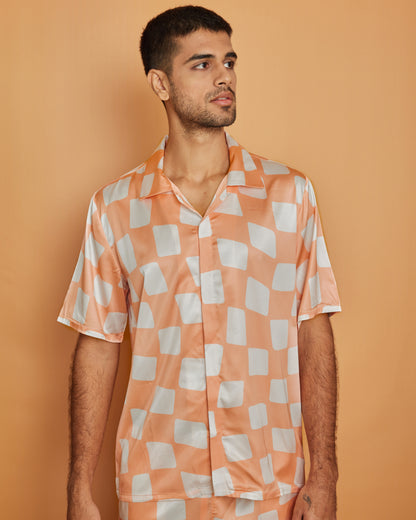 Fuzzy Checkers – Premium Soft Satin Shirt