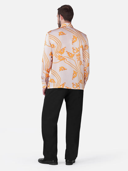 GILDED DRAPE – Premium Soft Satin Party Shirt