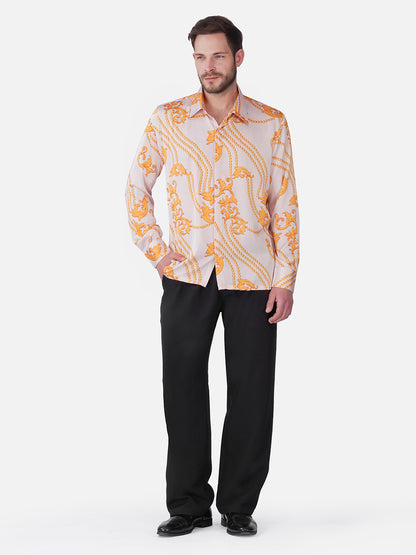 GILDED DRAPE – Premium Soft Satin Party Shirt