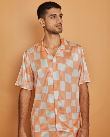 Fuzzy Checkers - Premium Soft Satin Shirt