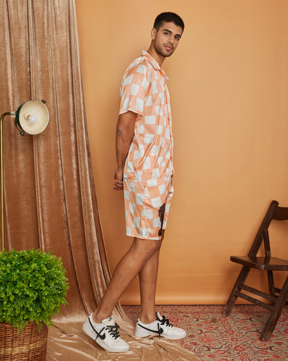 Fuzzy Checked – Premium Soft Satin Co-ord Set