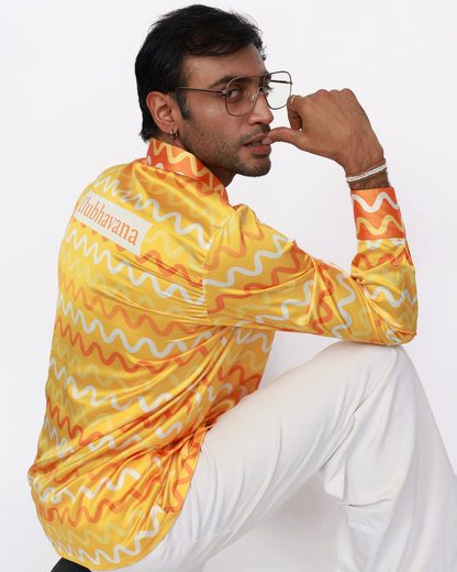 Sunset Serenity – Premium Soft Satin Party Shirt