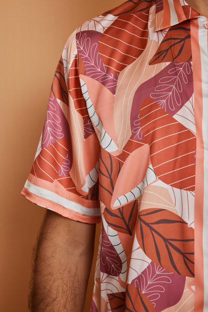 Earthy Drift – Premium Soft Satin Shirt
