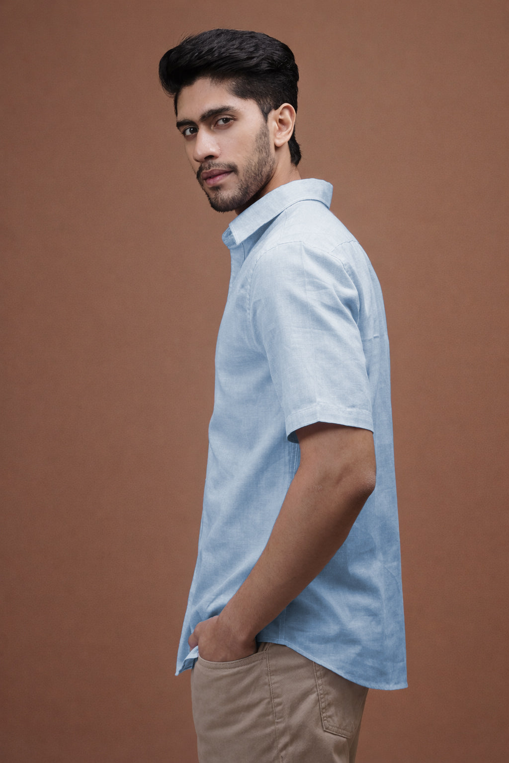 Sky Blue Linen Shirt