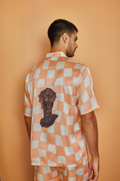 Fuzzy Checkers - Premium Soft Satin Shirt