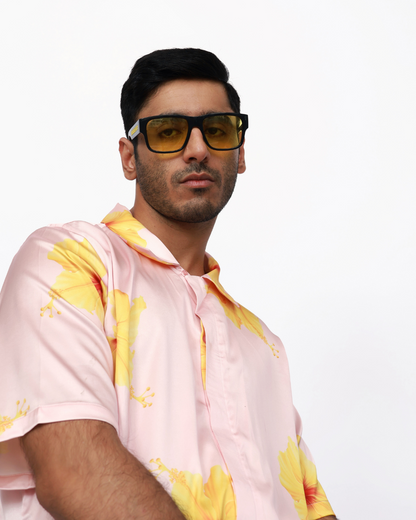 Hibiscus Paradise – Premium Soft Satin Shirt