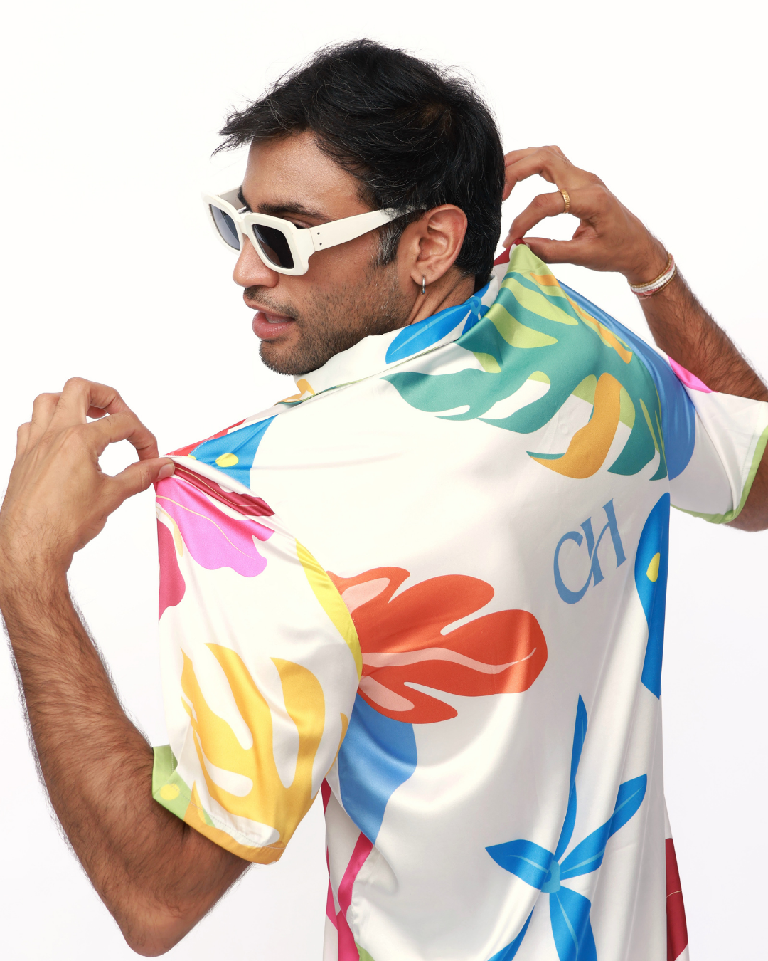 Tropical Blossoms – Premium Soft Satin Shirt