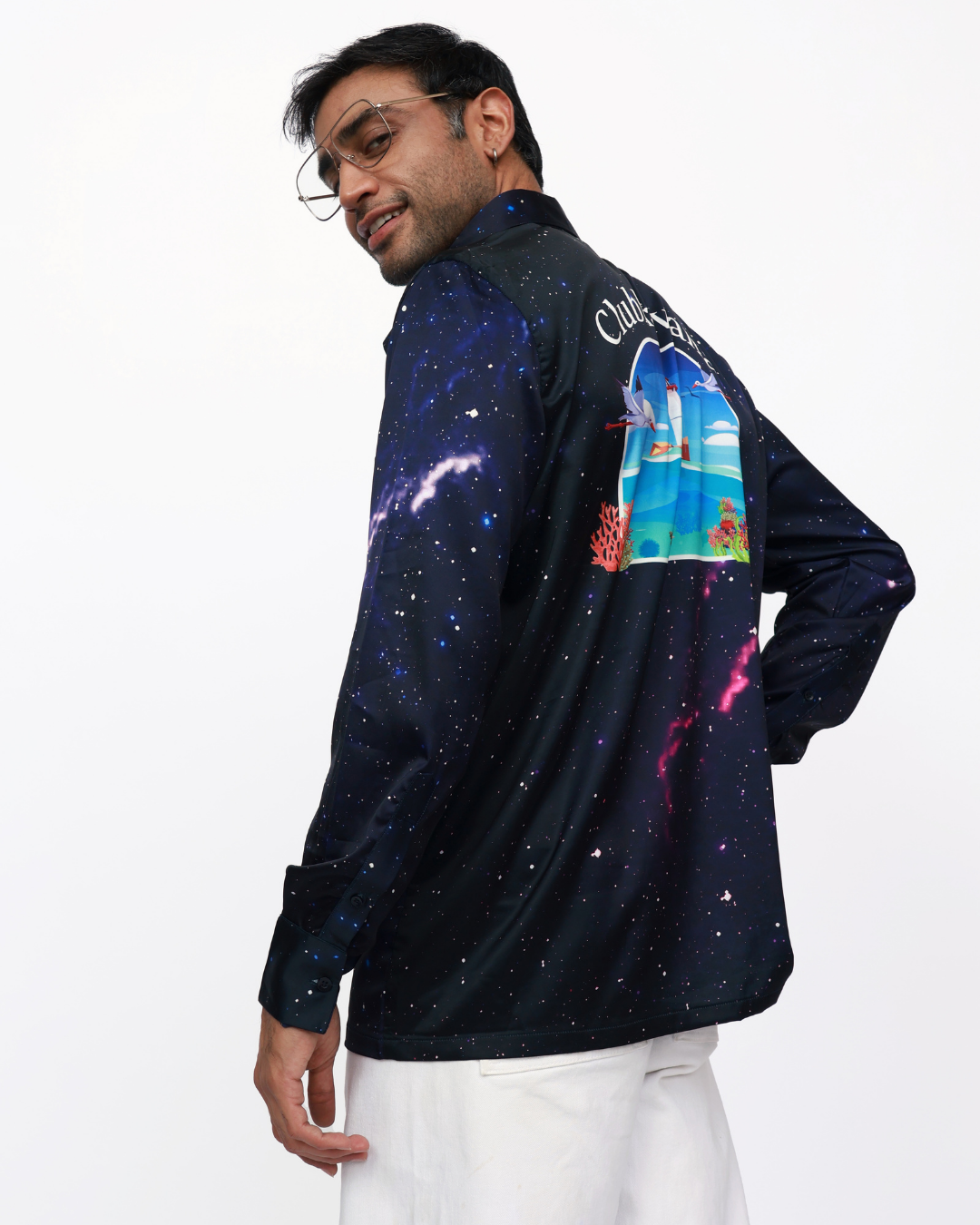 SKYLINE DREAMSCAPE – Premium Soft Satin Party Shirt