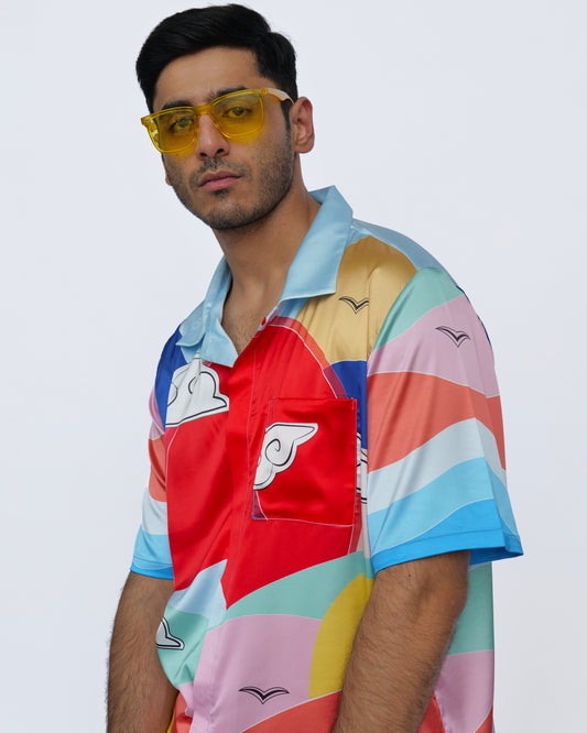 Radiant Harmony – Premium Soft Satin Shirt