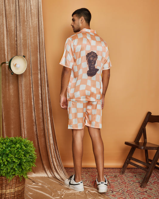 Fuzzy Checked – Premium Soft Satin Co-ord Set