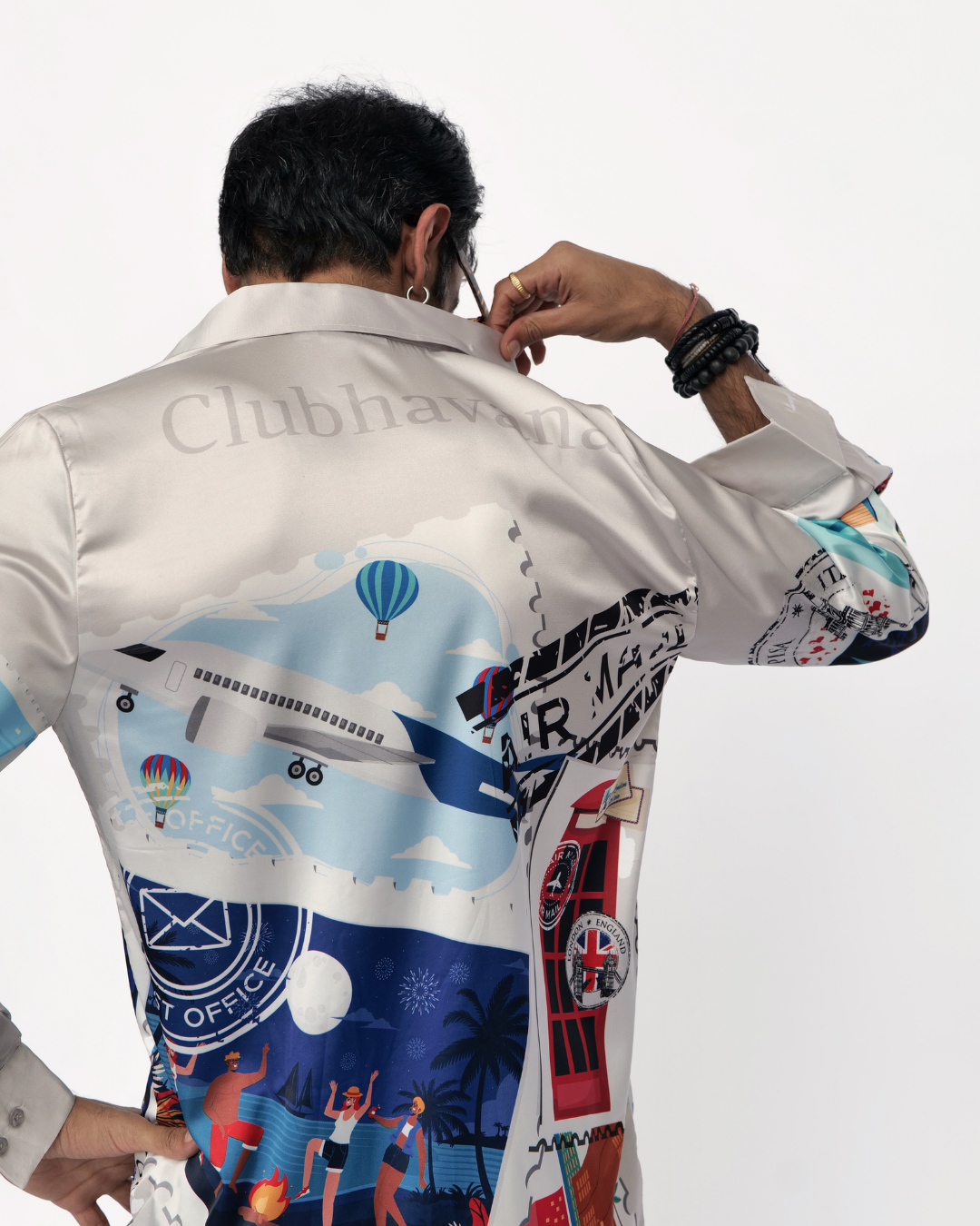 WANDERLUST IMPRESSIONS – Premium Soft Satin Party Shirt