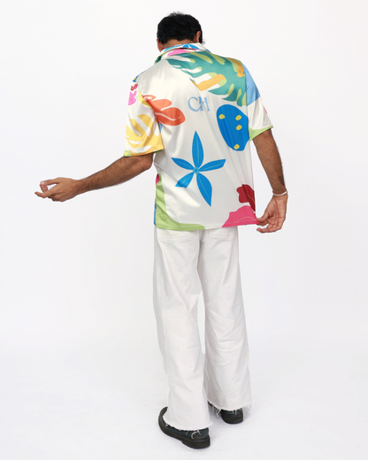 Tropical Blossoms - Premium Soft Satin Shirt