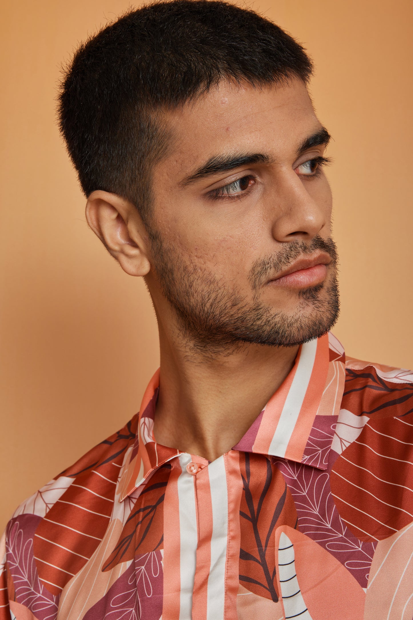 Earthy Drift – Premium Soft Satin Shirt