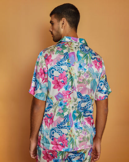 Garden Gala – Premium Soft Satin Shirt