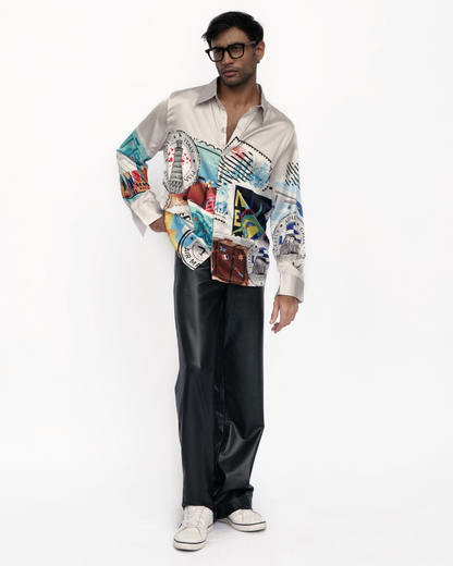 WANDERLUST IMPRESSIONS – Premium Soft Satin Party Shirt