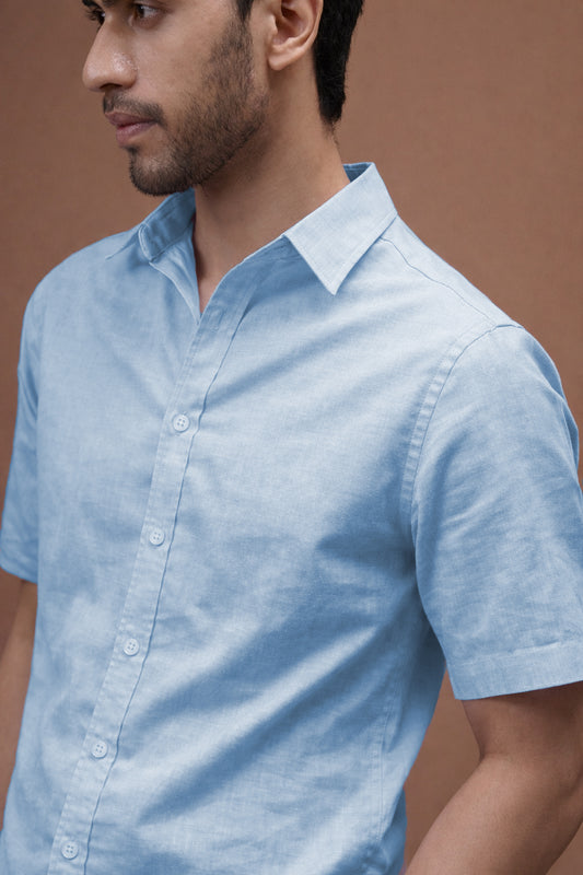 Sky Blue Linen Shirt