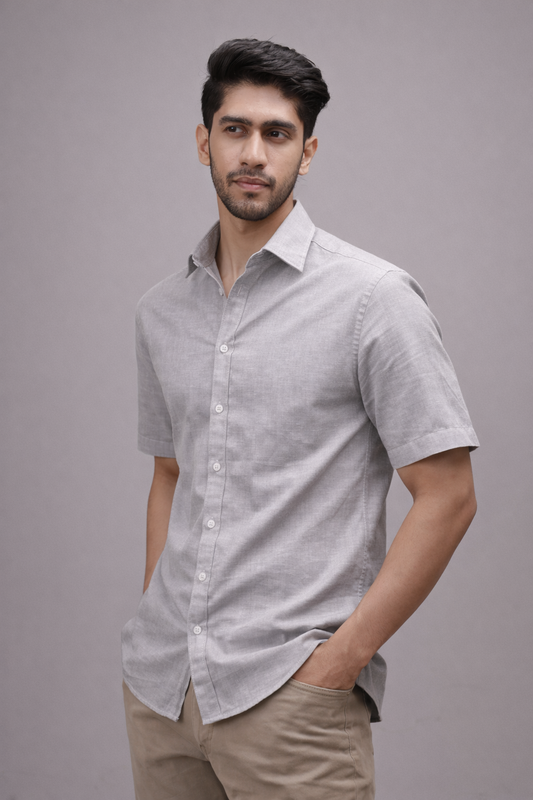 Stone Grey Linen Shirt