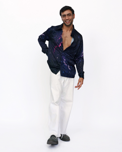 SKYLINE DREAMSCAPE – Premium Soft Satin Party Shirt