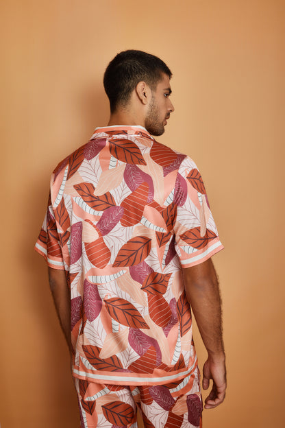 Earthy Drift – Premium Soft Satin Shirt