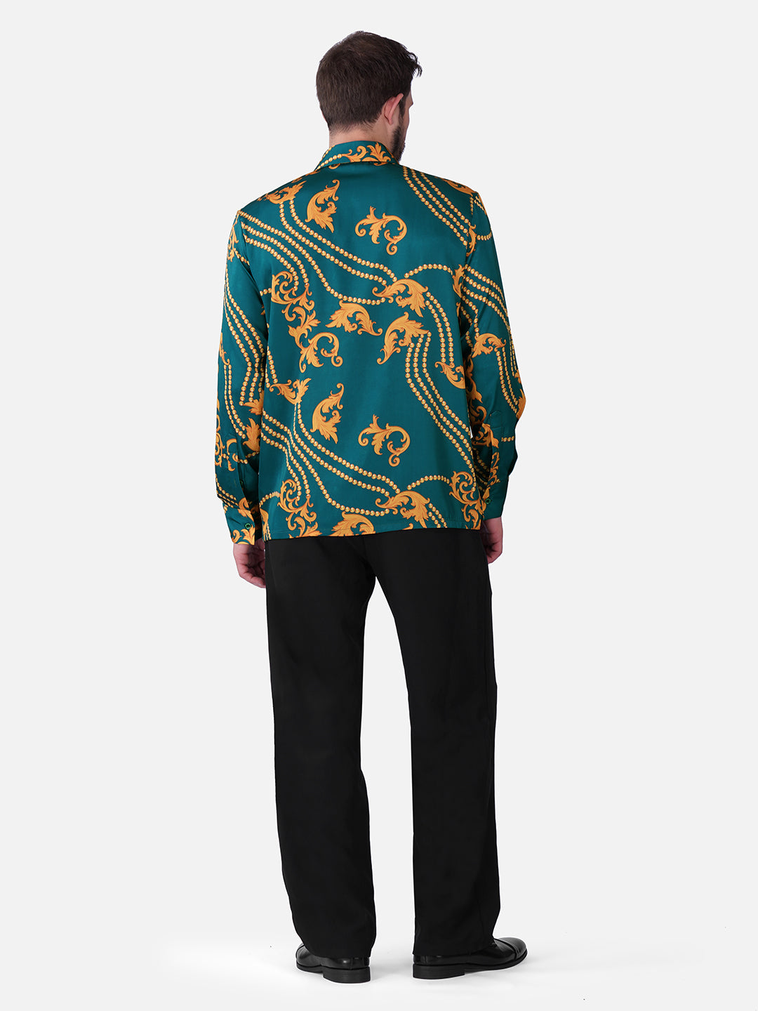 VERDE ROYALE – Premium Soft Satin Party Shirt