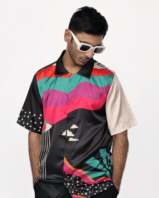 Cosmic Odyssey – Premium Soft Satin Shirt